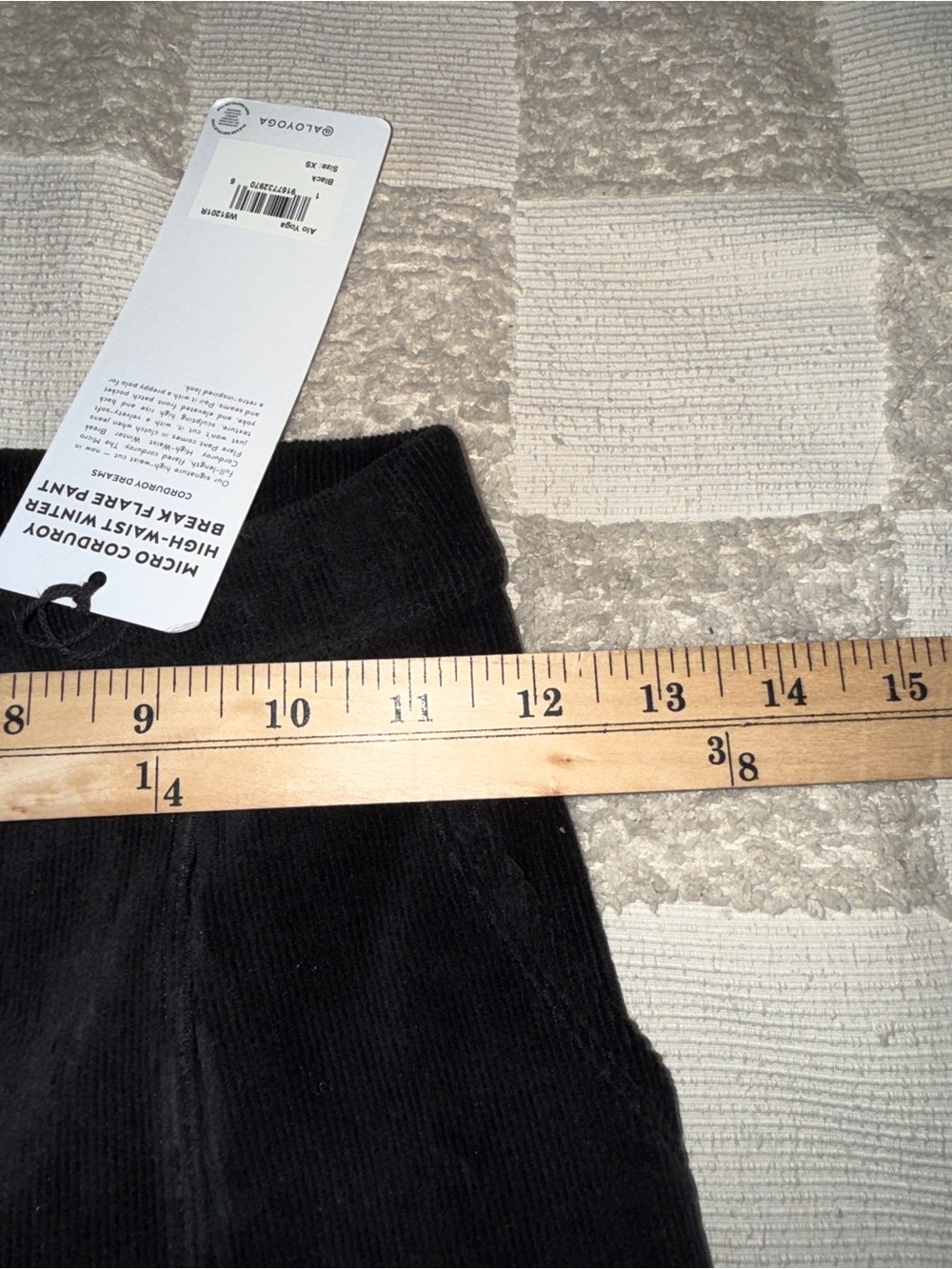 Alo Yoga Micro Corduroy High-Waist Winter Break Flare Pant Black W51201R XS - Picture 4 of 6